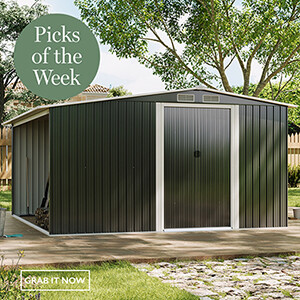 Breeins Large Metal Shed With Log Store