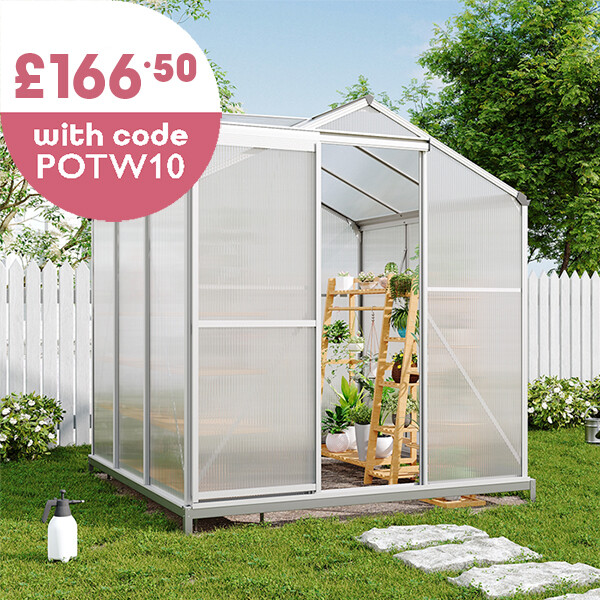 Aluminium Hobby Greenhouse with base and window