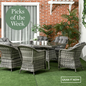 Outsunny 7 Pieces Rattan Dining Sets