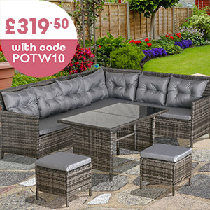 6 Piece Patio Wicker Sofa Set With Chair