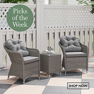 Outsunny Aluminium Rattan Bistro Set With Soft Cushion Glass Top