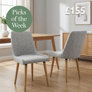 Capri Flax Effect Grey Weave Dining Chair Pair