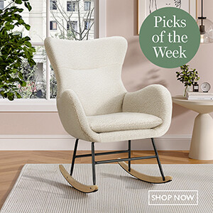 Comfy White Sherpa Rocking Chair With Armrests
