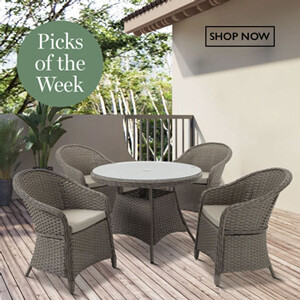 Outsunny Rattan Dining Set 4 Seater - Grey